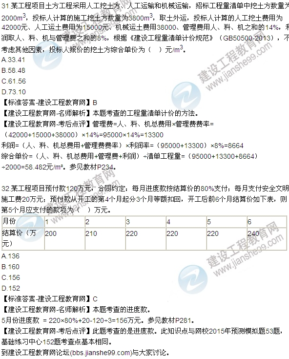 建設(shè)工程經(jīng)濟試題及答案27-32題