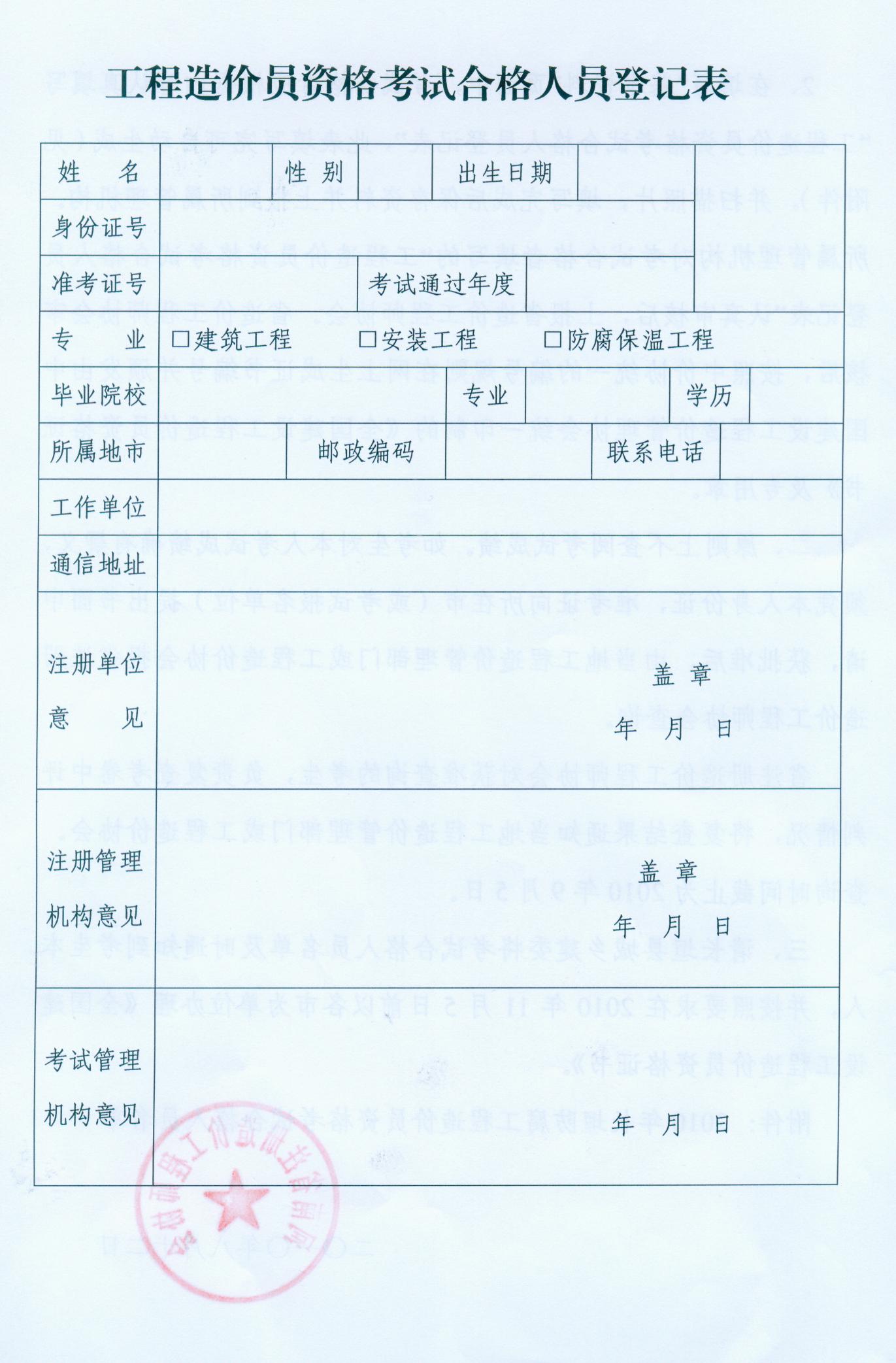 關(guān)于公布2010河南長(zhǎng)垣防腐工程造價(jià)員考試合格的通知