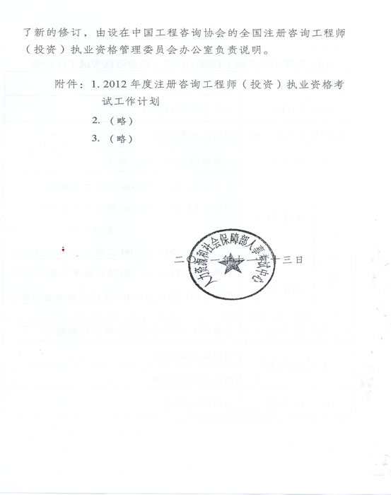 關于做好2012年度注冊咨詢工程師（投資）執(zhí)業(yè)資格考試考務工作的通知