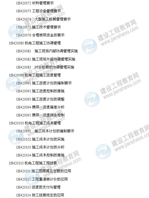 2014年一級建造師機電工程管理與實務考試大綱6