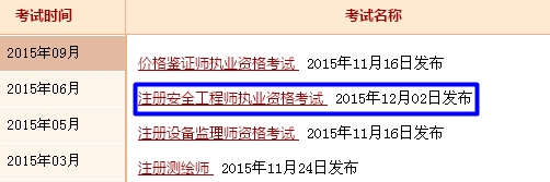 新疆人事考試網(wǎng)公布2015年安全工程師成績查詢?nèi)肟? width=