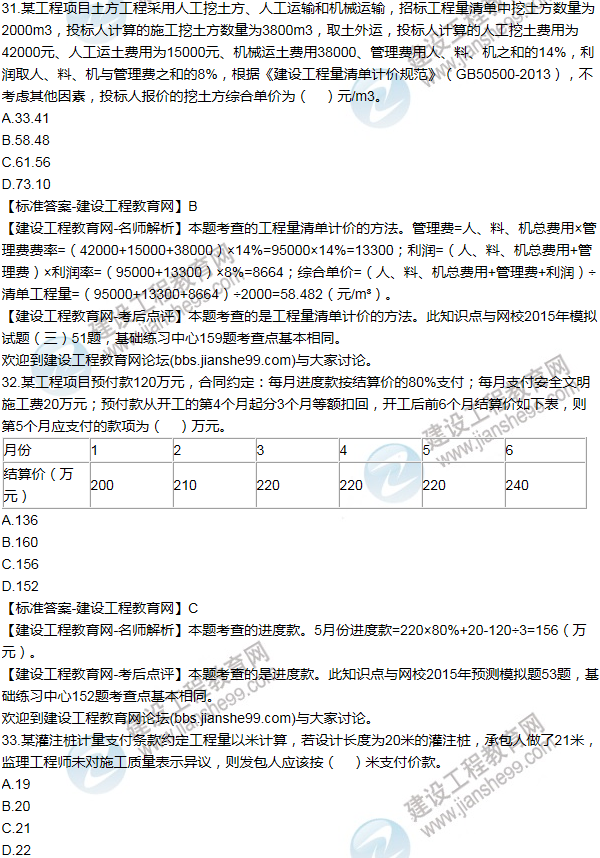 2015年一級(jí)建造師工程經(jīng)濟(jì)試題及答案(31-40題)