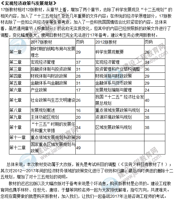 【重磅消息】2017年咨詢工程師考試教材變動(dòng)解析已經(jīng)公布啦