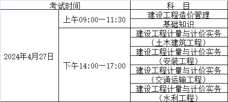 二造考試時(shí)間表